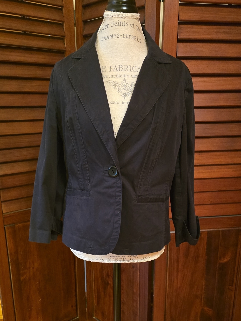 Talbots Black Single-Button Tailored Blazer